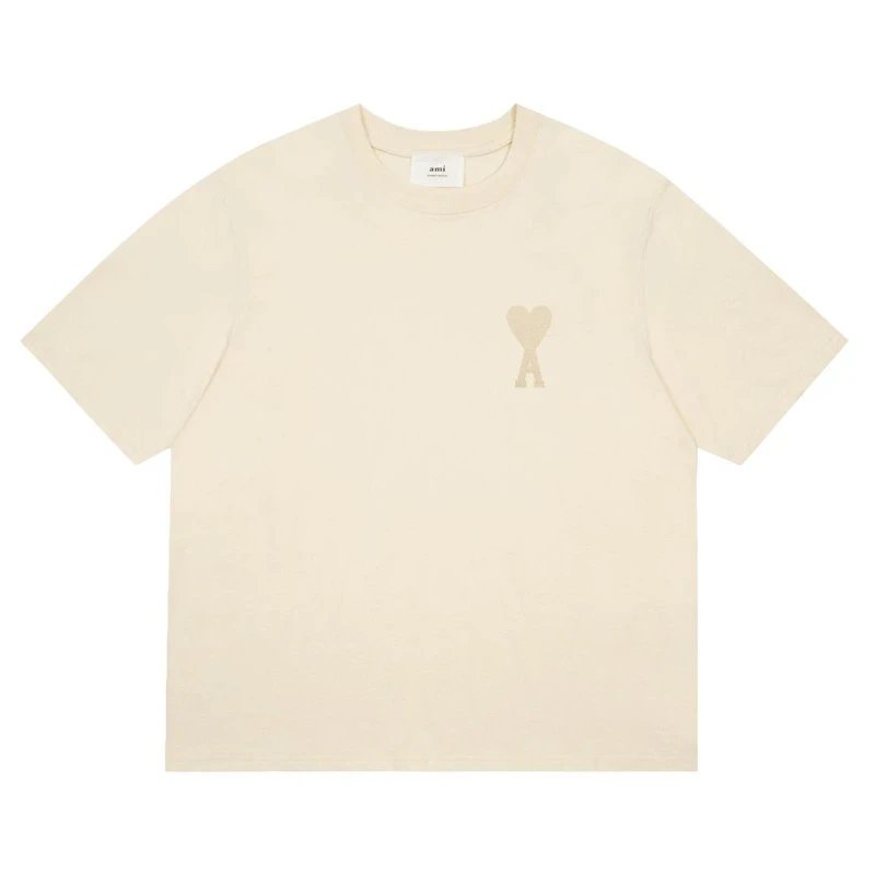 Ami Paris De Coeur 2023ss Spring T-Shirt Light Beige