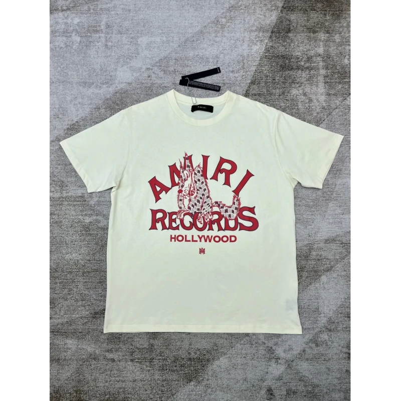 Amiri New Red Wolf Printed Short Sleeve T-shirt