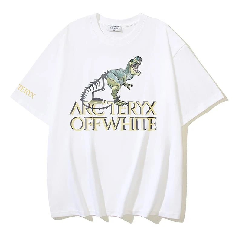 Off-White Cotton Arcteryx Co-branded Printed Short-sleeved T-shirt