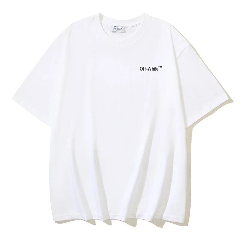 Off-White Cotton Arrow Print Short-sleeved T-shirt