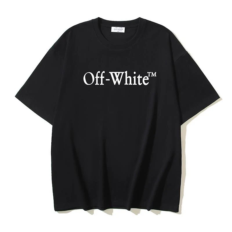 Off-White Cotton Bookish Logo Classic Printed Short-sleeved T-shirt