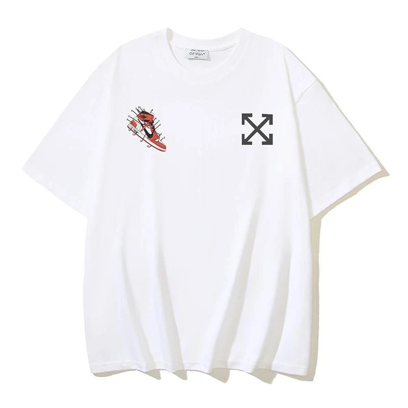 Off-White Cotton Joint Sneaker Print Short-sleeved T-shirt