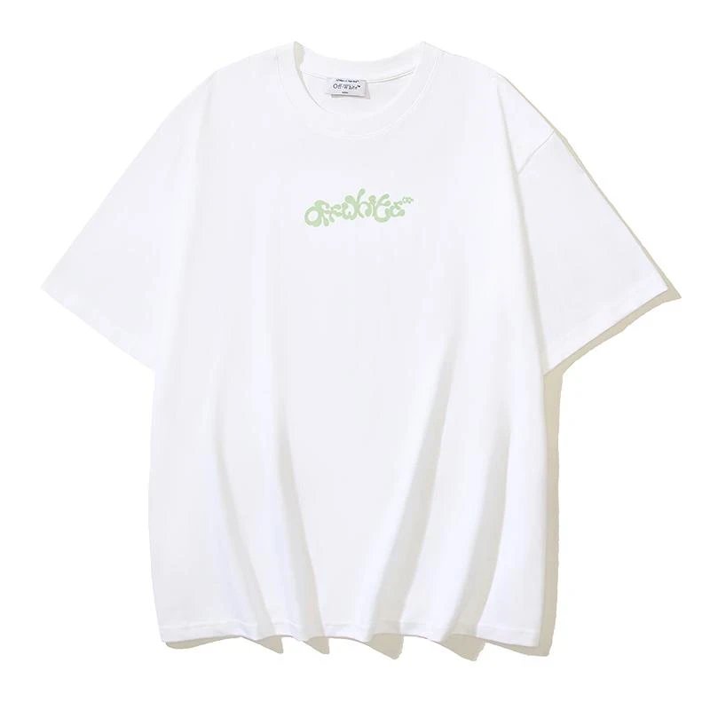 Off-White Cotton Letter Arrow Print Short-sleeved T-shirt