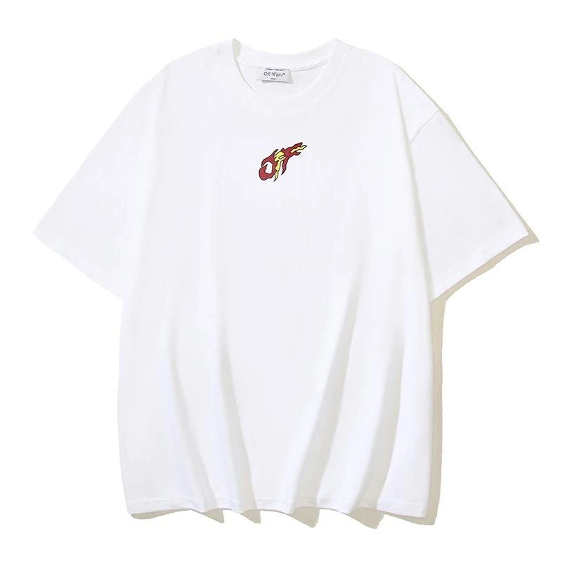 Off-White Pure Cotton Year Of The Dragon Series Printed Short-sleeved T-shirt