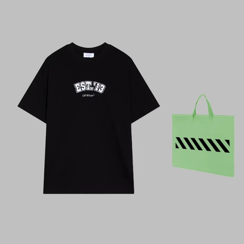 Off-White 2024 New Off-White Tenth Anniversary Logo Printed Short Sleeve T-Shirt