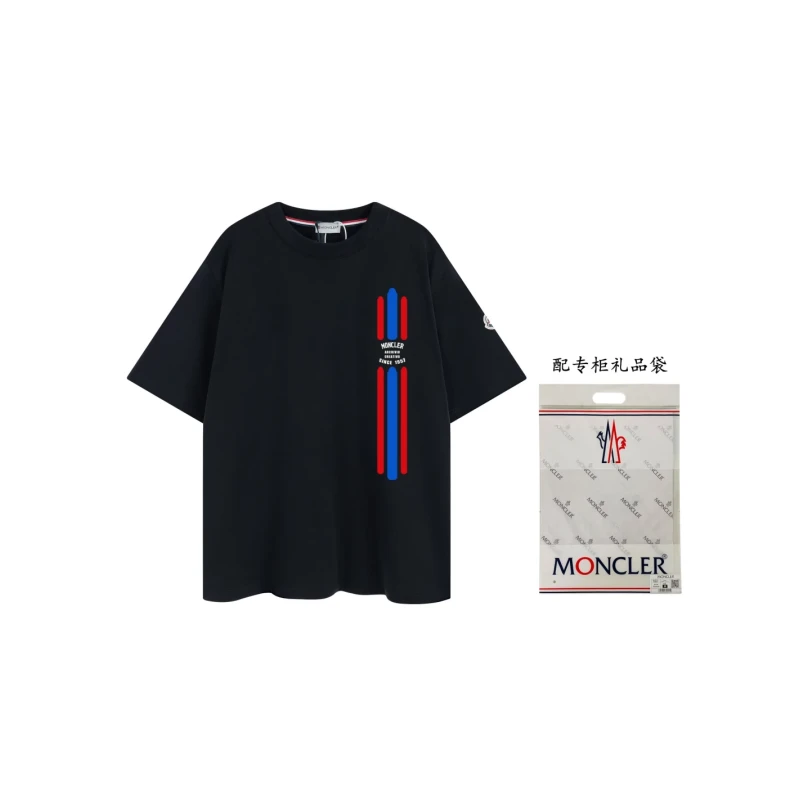 Moncler Seasonal New Towel Embroidered Short Sleeve T-Shirt