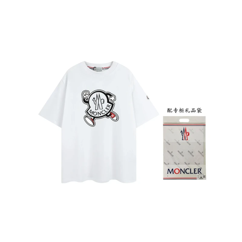 Moncler Seasonal New Towel Embroidered Short Sleeve T-Shirt