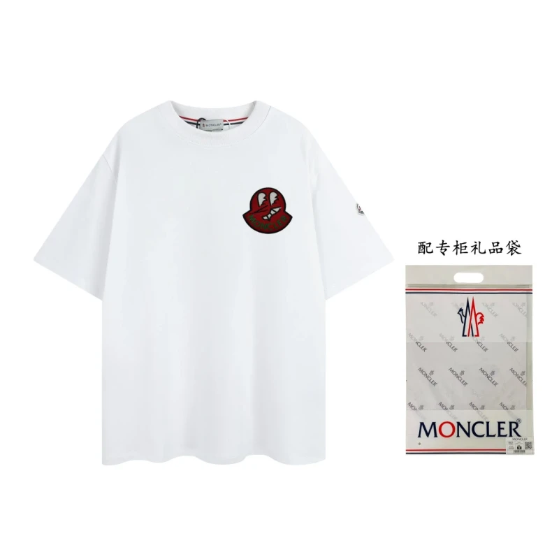 Moncler Seasonal New Towel Embroidered Short Sleeve T-Shirt