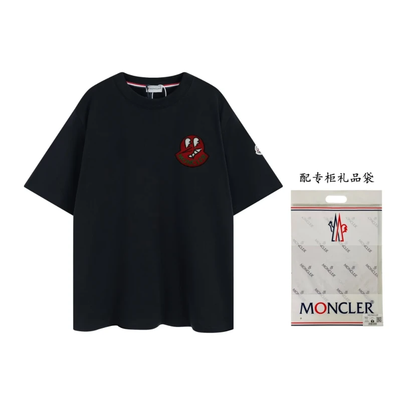 Moncler Seasonal New Towel Embroidered Short Sleeve T-Shirt