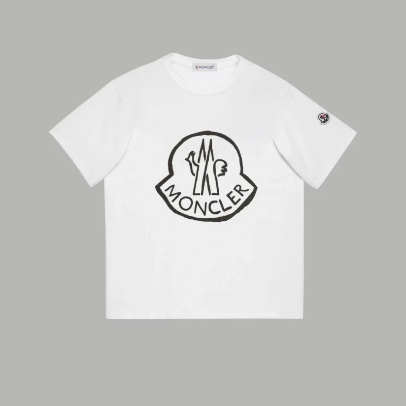 Moncler Spring/Summer 2024 SS Classic Logo Graffiti Patchwork Embroidered Short Sleeve T-Shirt