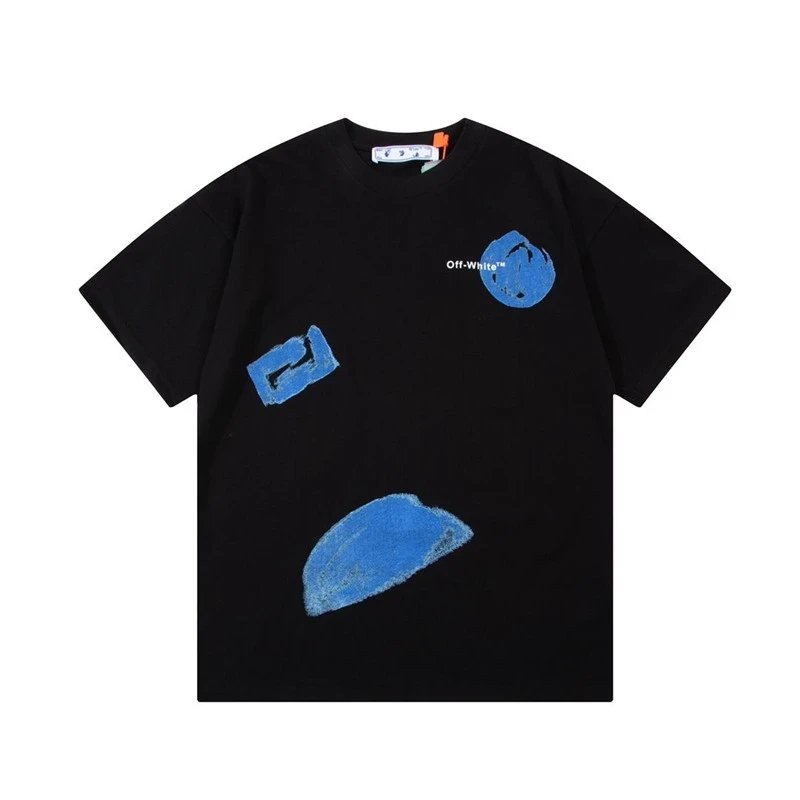 Off-White Graffiti Cloud Arrow Letter Large LOGO Print Short-sleeved T-shirt