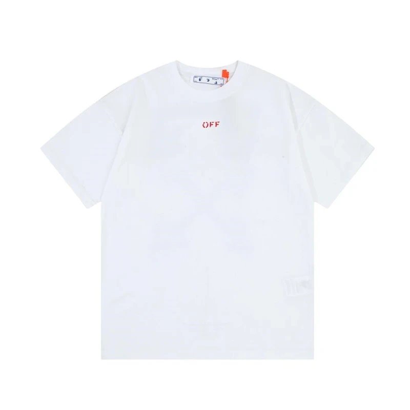 Off-White Inkjet Arrow Letter Large LOGO Print Short Sleeve T-Shirt