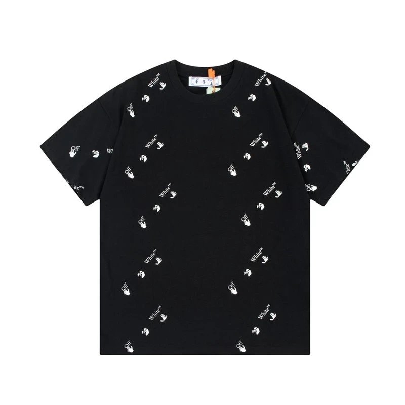 Off-White Inkjet Full Letter Small LOGO Print Short-sleeved T-shirt