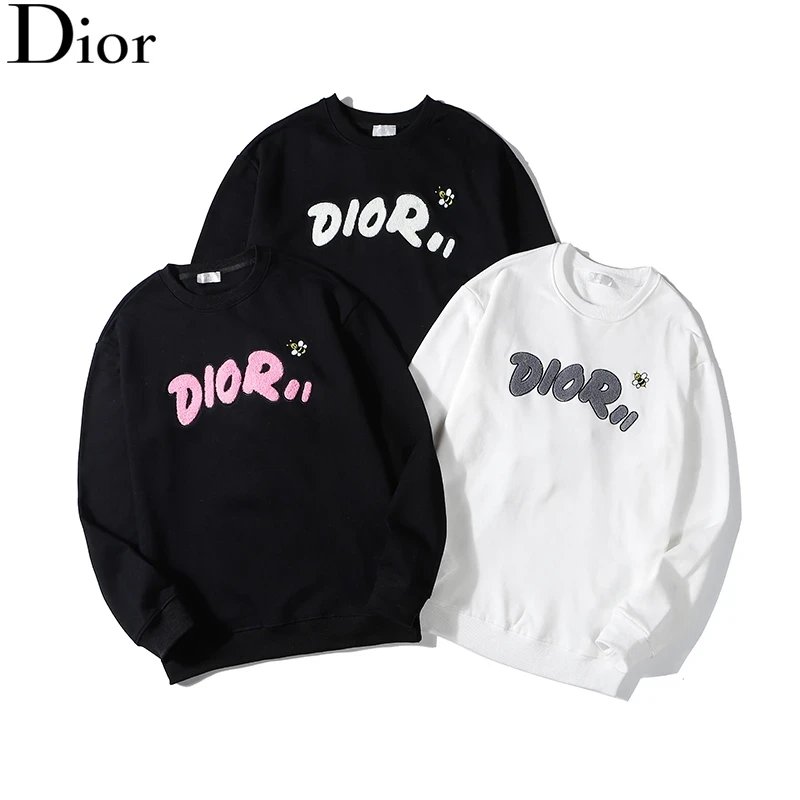 Dior High Density Embroidered Autumn Winter Cotton Crewneck Sweatshirt,DIOR,SWEATSHIRT,APPAREL