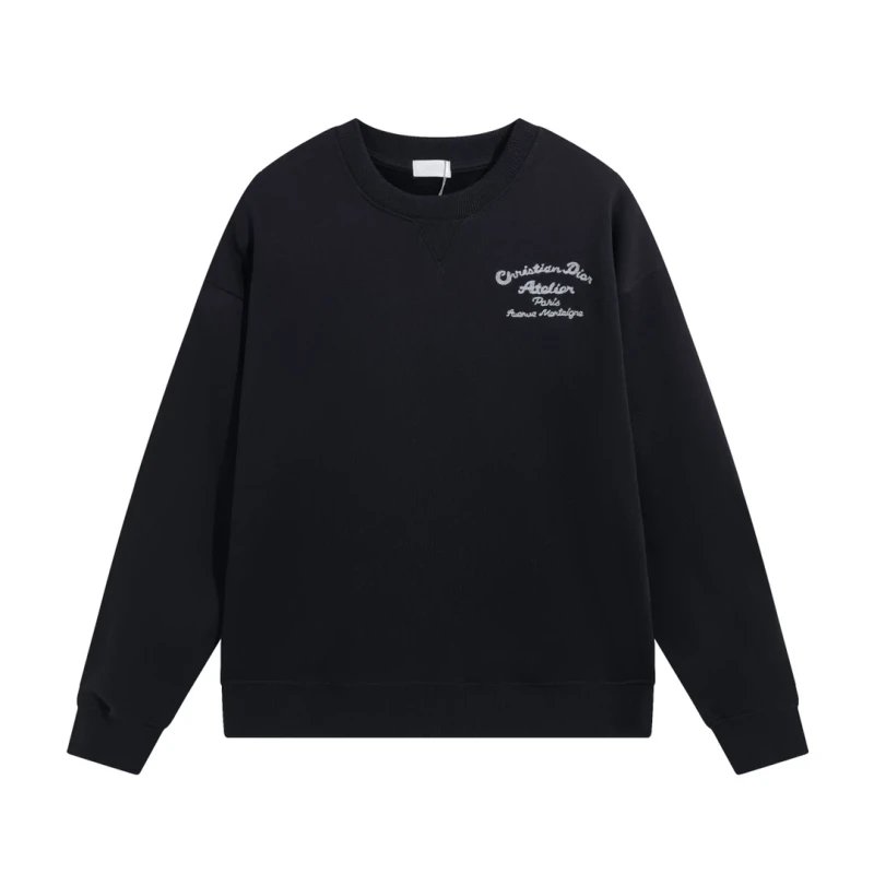 Dior CD New Embroidered Letter Crewneck Sweatshirt,DIOR,SWEATSHIRT,APPAREL