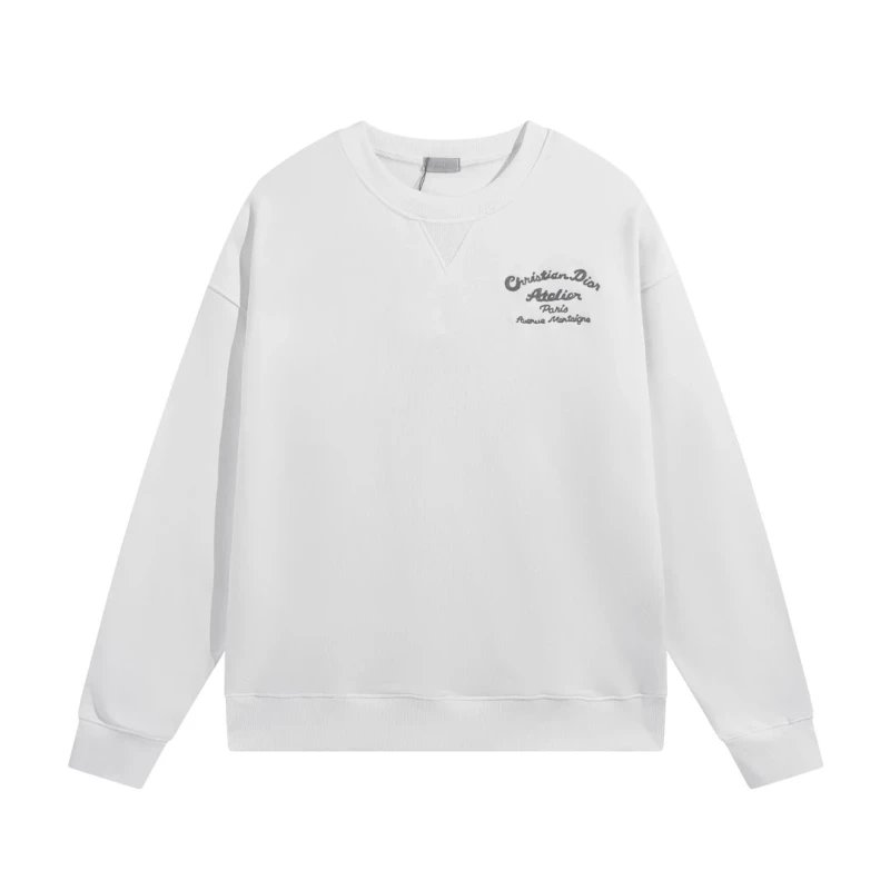 Dior CD New Embroidered Letter Crewneck Sweatshirt,DIOR,SWEATSHIRT,APPAREL