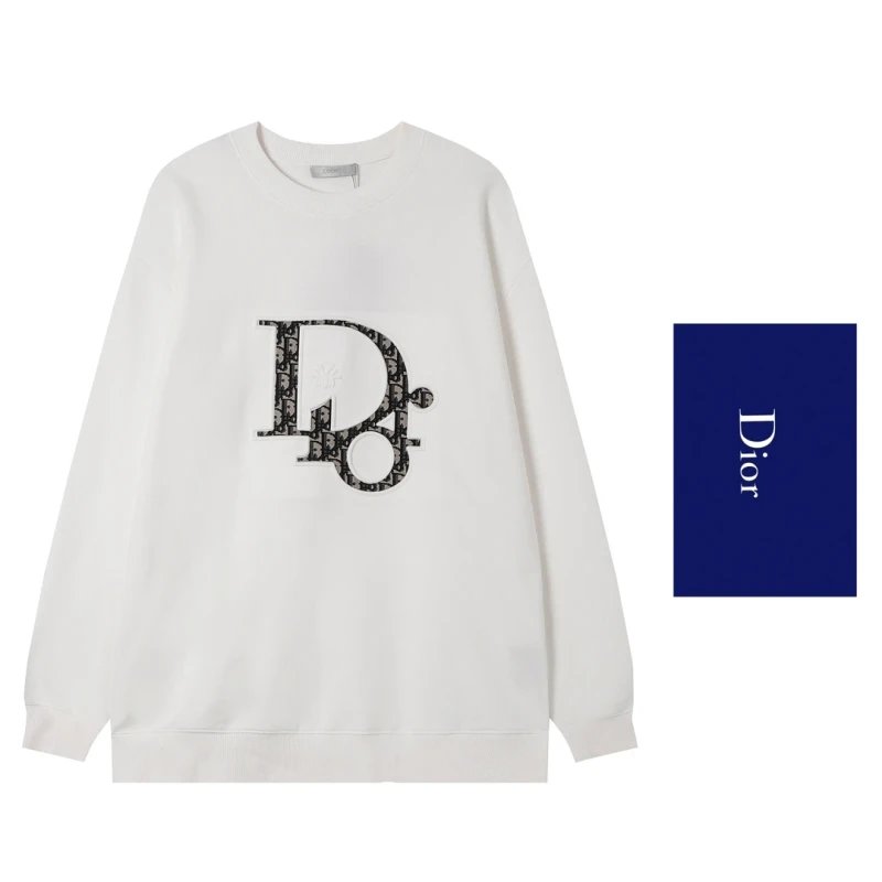 Dior Embossed Floral and Positioning Hot Stamping Double Craft Crewneck Sweatshirt,DIOR,SWEATSHIRT,APPAREL