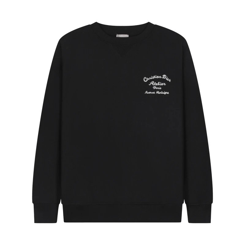 Dior New Front and Back Logo Letter Embroidered Crewneck Sweatshirt,DIOR,SWEATSHIRT,APPAREL