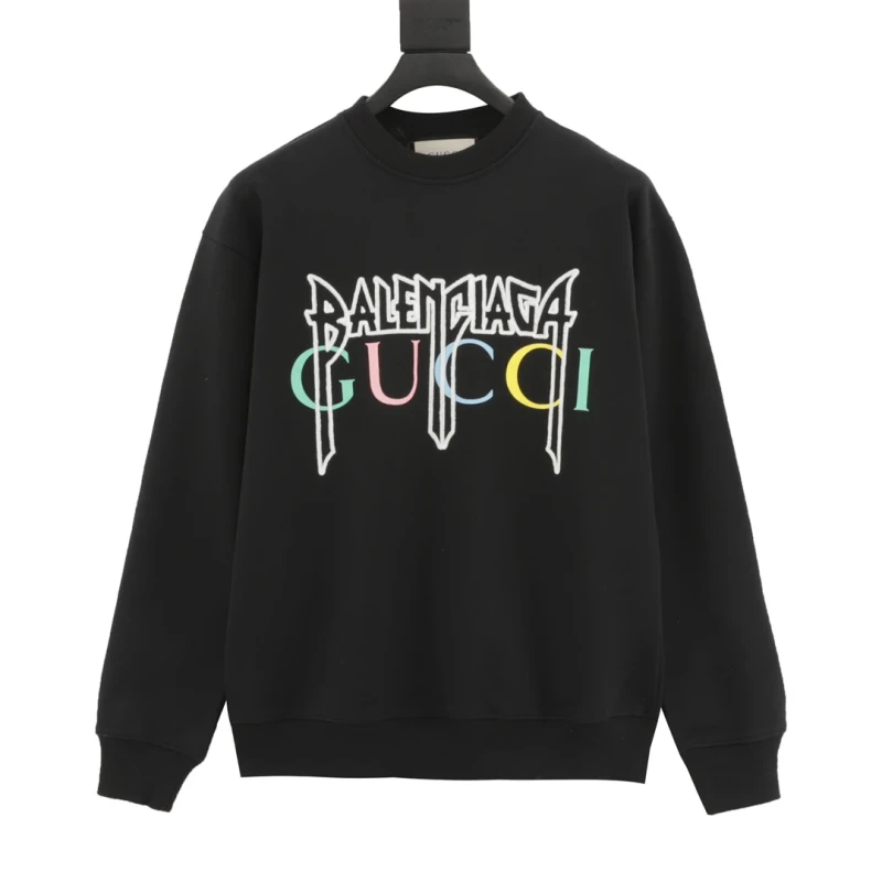 Gucci x Balenciaga Graffiti Print Crewneck Sweatshirt,GUCCI,SWEATSHIRT,APPAREL