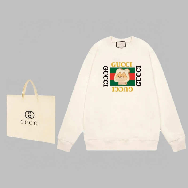 Gucci New Classic Interlocking Double G Belt Printed Logo Round Neck Sweatshirt,GUCCI,SWEATSHIRT,APPAREL