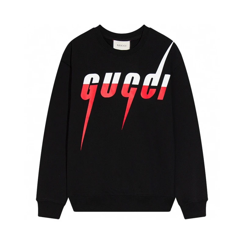 Gucci Lightning Letter Logo Round Neck Sweatshirt,GUCCI,SWEATSHIRT,APPAREL