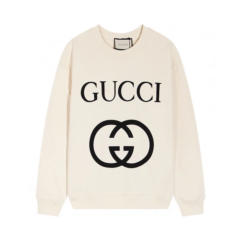 Gucci Classic Double G Logo Round Neck Sweatshirt,GUCCI,SWEATSHIRT,APPAREL