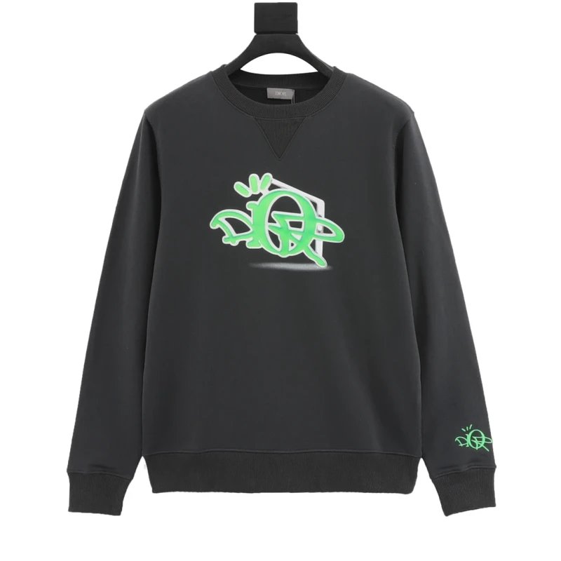 Dior CD Jelly Pressed Floral Embroidered Crewneck Sweatshirt,DIOR,SWEATSHIRT,APPAREL