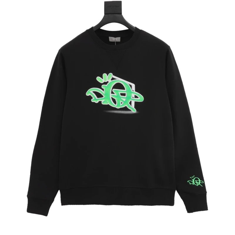 Dior CD Jelly Pressed Flower Embroidered Crewneck Sweatshirt,DIOR,SWEATSHIRT,APPAREL