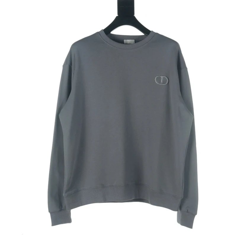 Dior CD Letter Embroidered Crewneck Sweatshirt,DIOR,SWEATSHIRT,APPAREL