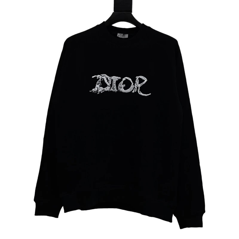 Dior Cloud Embroidered Letter Crewneck Sweatshirt,DIOR,SWEATSHIRT,APPAREL