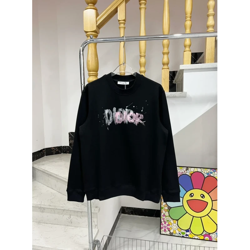 Dior Colorful Graffiti Letter Crewneck Sweatshirt,DIOR,SWEATSHIRT,APPAREL