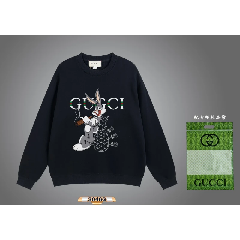 Gucci 2024 Early Spring New Cool Cartoon Pattern Round Neck Sweatshirt,GUCCI,SWEATSHIRT,APPAREL