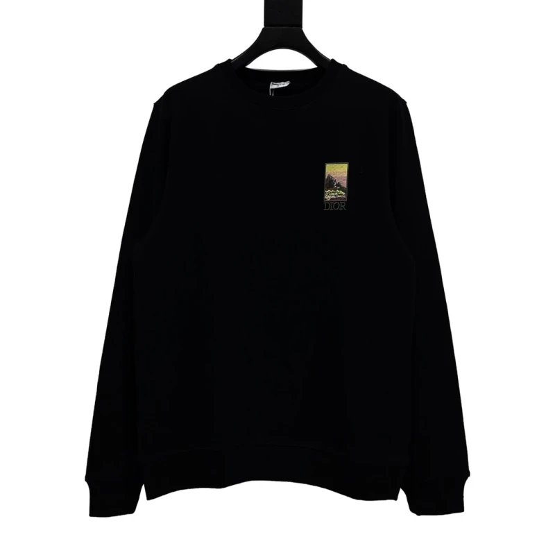 Dior Scenery Embroidered Logo Crewneck Sweatshirt,DIOR,SWEATSHIRT,APPAREL