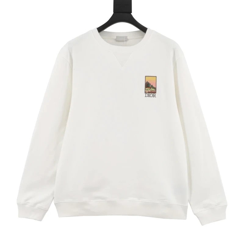 Dior Scenery Embroidered Logo Crewneck Sweatshirt,DIOR,SWEATSHIRT,APPAREL