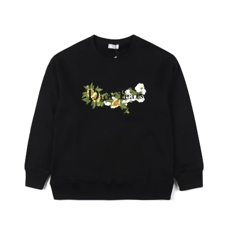 Dior X TEARS Collaboration Embroidered Cotton Crewneck Sweatshirt,DIOR,SWEATSHIRT,APPAREL