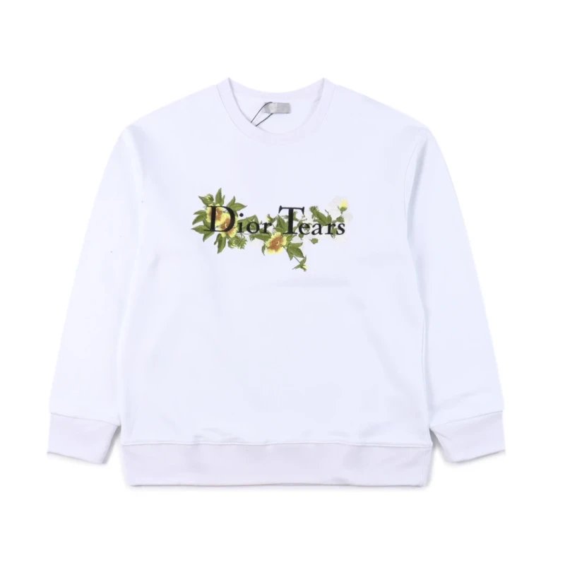 Dior X TEARS Collaboration Embroidered Cotton Crewneck Sweatshirt,DIOR,SWEATSHIRT,APPAREL