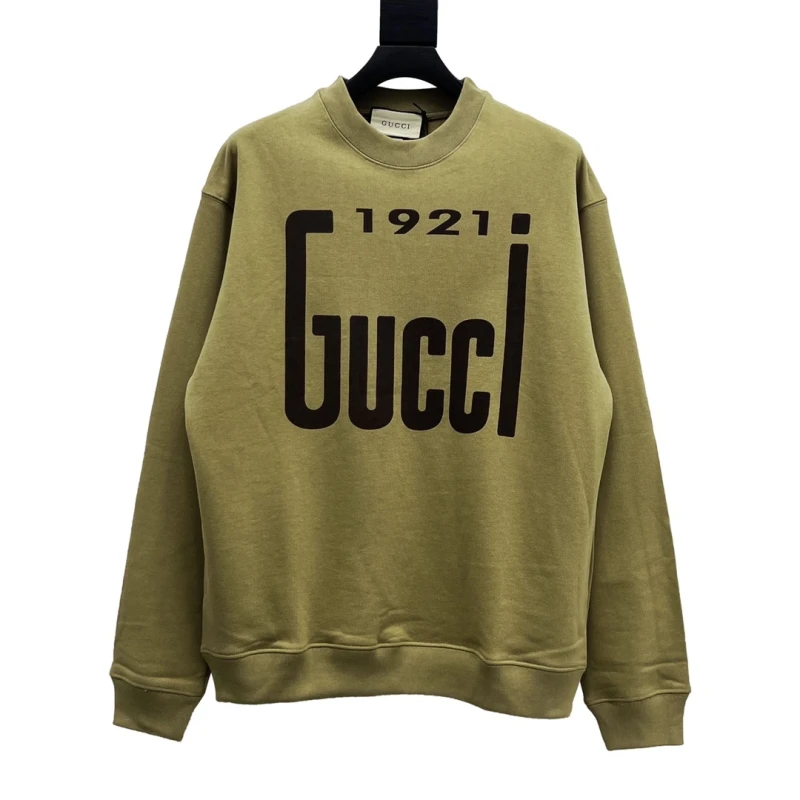 Gucci 1921 Anniversary Limited Khaki Crewneck Sweatshirt,GUCCI,SWEATSHIRT,APPAREL