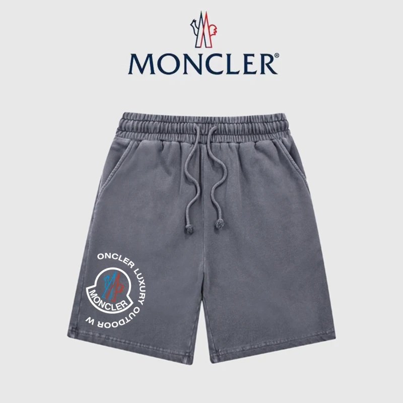 Moncler Spring/Summer New American Acid Wash Vintage Print Washed Shorts