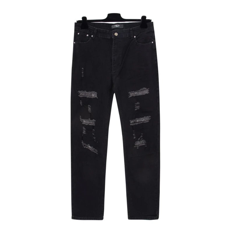 Amiri MX1 Stud Embellished High Street Slim-fit Elastic Washed Cut-out Jeans