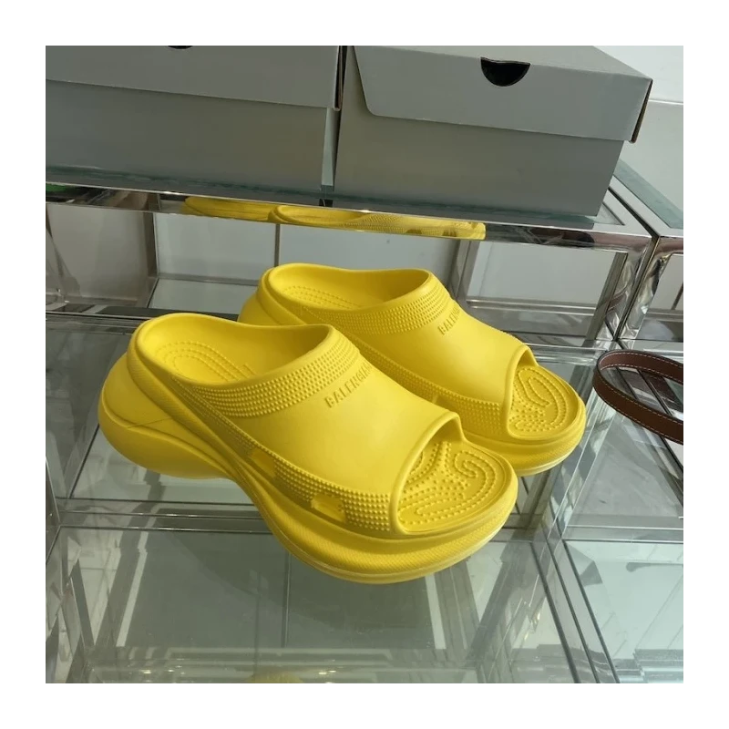 Balenciaga Pool Crocs? Slide Sandal in Yellow cheap wholesale Balenciaga Shoes