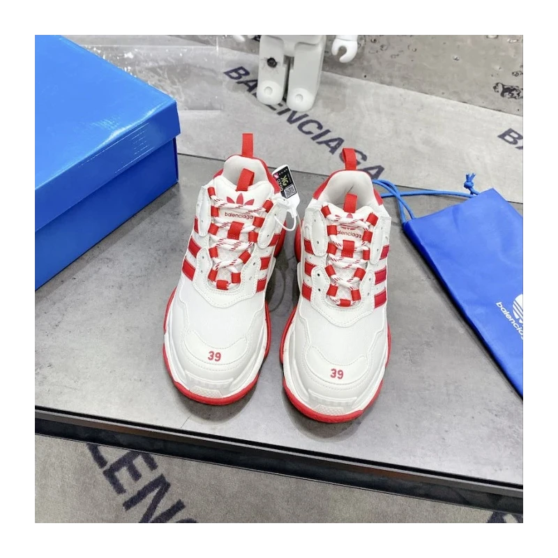 Balenciaga / Adidas Triple S Sneaker in Red cheap wholesale Balenciaga Shoes