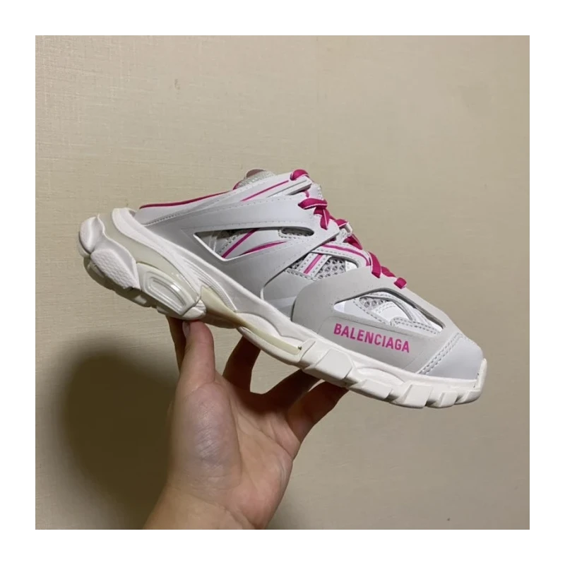 Balenciaga Track Mule White / Rose cheap wholesale Balenciaga Shoes