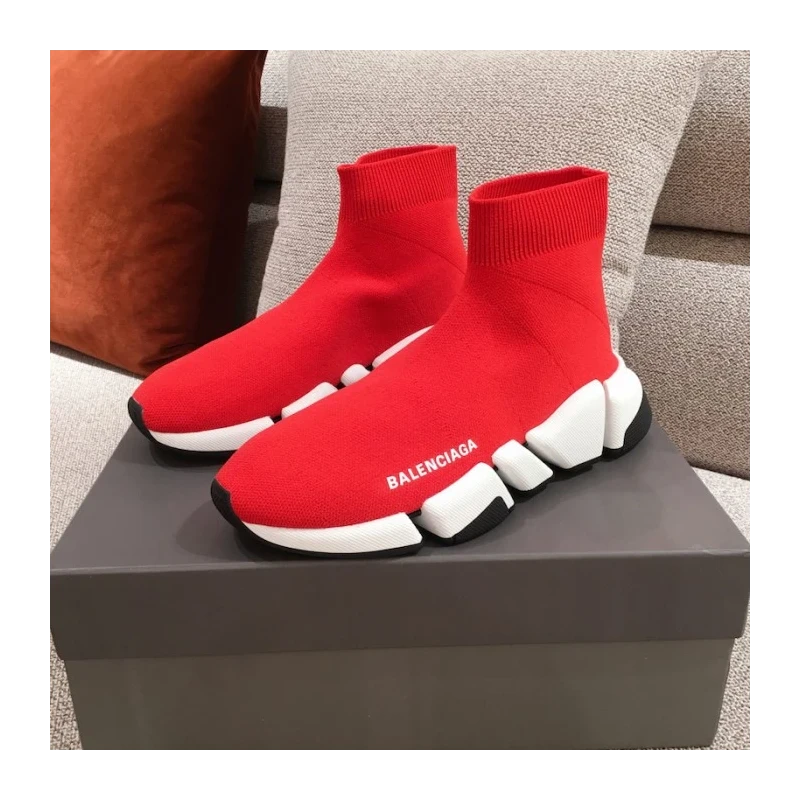 Balenciaga Speed Clear Sole Sneakers Red cheap wholesale Balenciaga Shoes