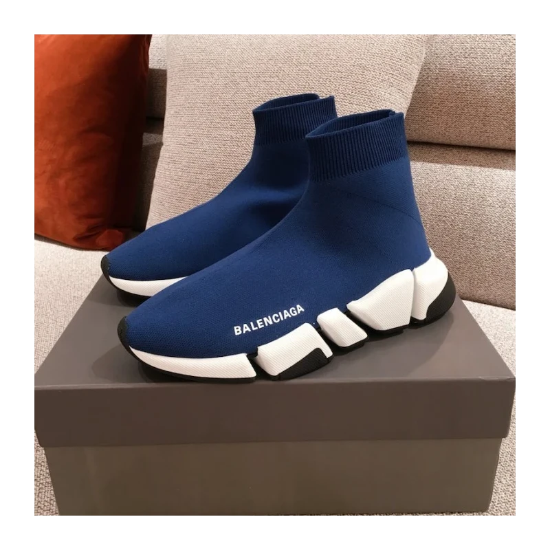 Balenciaga Speed Clear Sole Sneakers Blue cheap wholesale Balenciaga Shoes