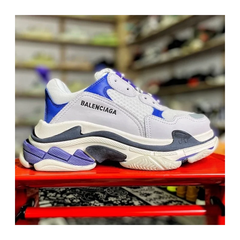 Balenciaga Triple S Sneaker White / Blue Jean cheap wholesale Balenciaga Shoes