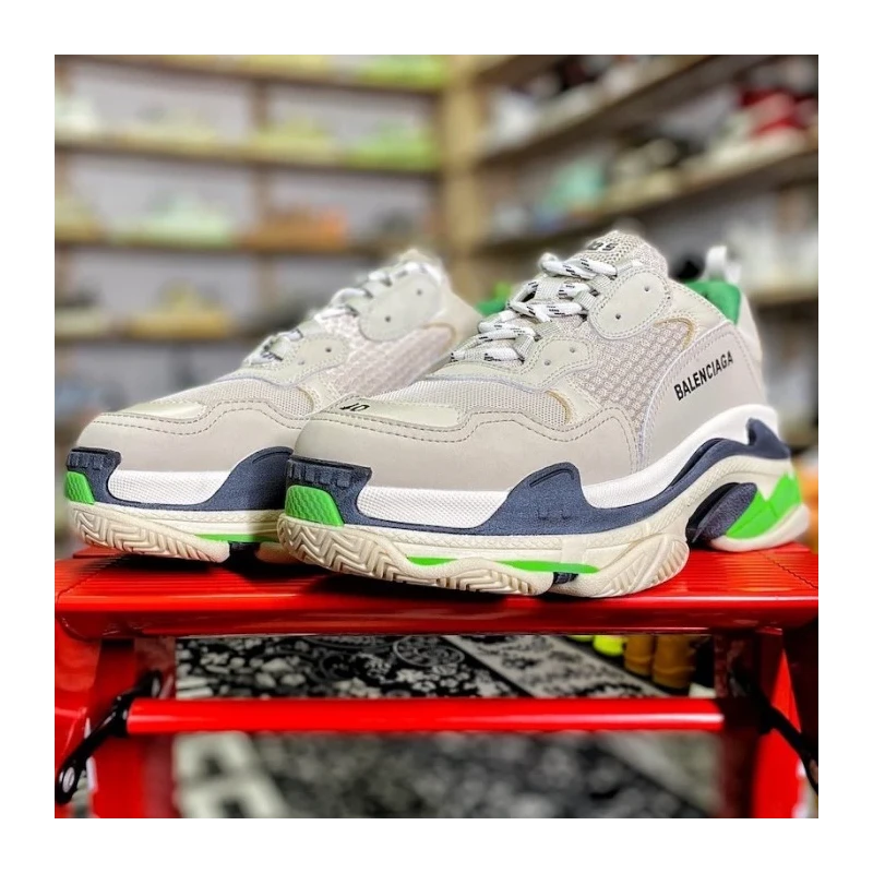 Balenciaga Triple S Sneaker Green / Grey Color cheap wholesale Balenciaga Shoes