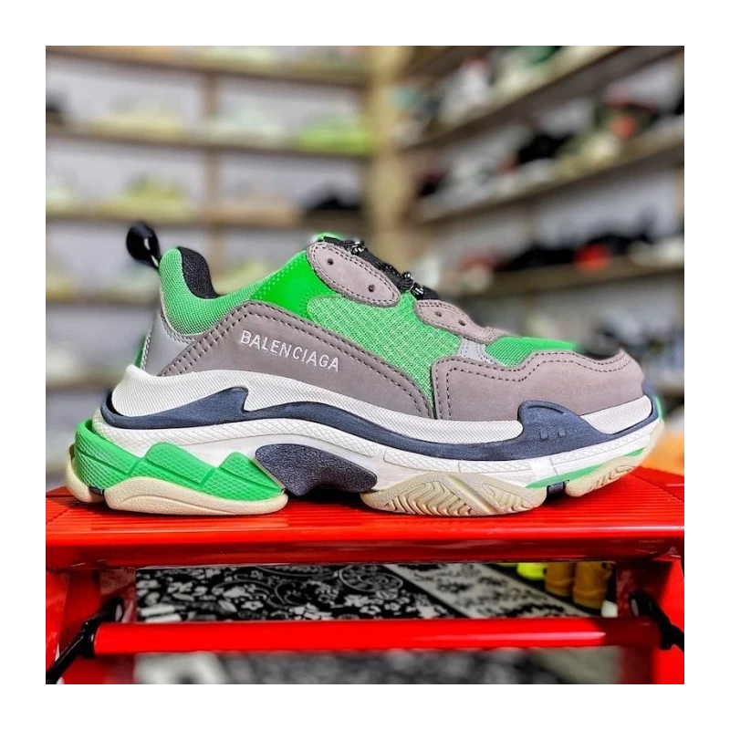 Balenciaga Triple S Sneaker Green / Grey cheap wholesale Balenciaga Shoes