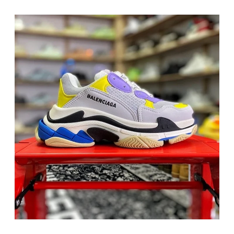 Balenciaga Triple S Sneaker Grey / Purple / Yellow cheap wholesale Balenciaga Shoes