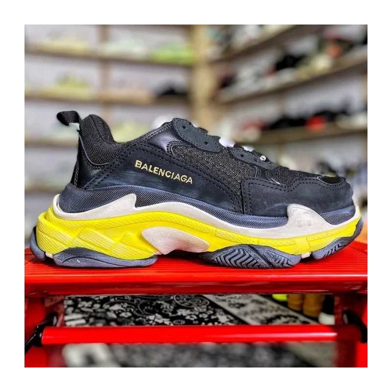 Balenciaga Triple S Sneaker Black / Yellow cheap wholesale Balenciaga Shoes