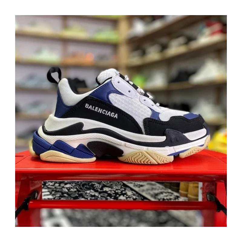 Balenciaga Triple S Sneaker White / Navy cheap wholesale Balenciaga Shoes